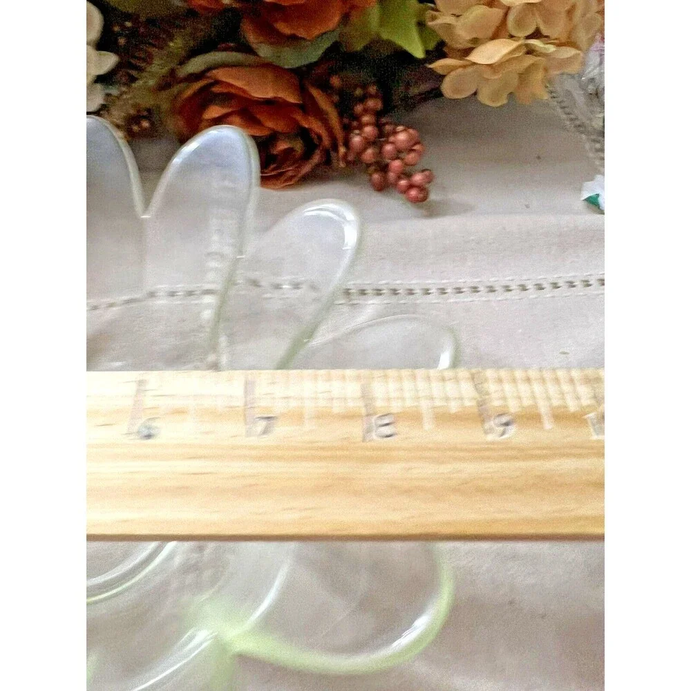 Vintage Clear Glass Lotus Flower Bowl  9 Inches Across